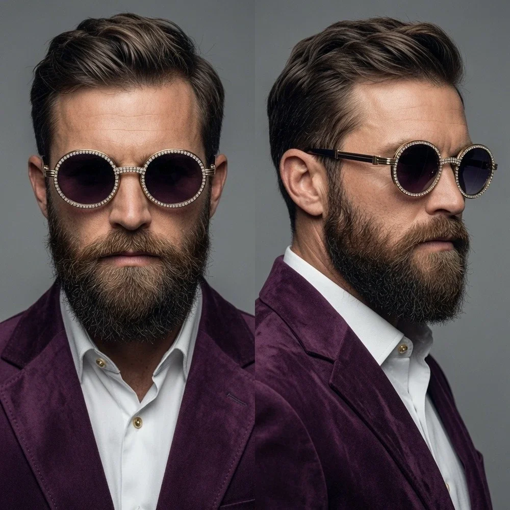 Sunglasses Bling Diamond Shades Cholo Gangs Stye Retro Black Graient Lens Lentes